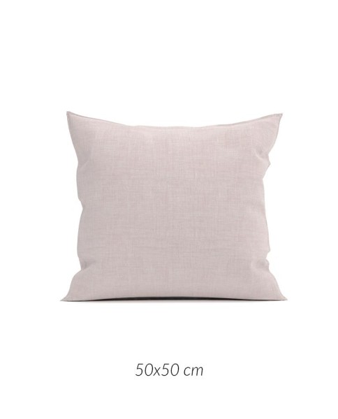 2 Stück Zo! Home Cotton Kissenbezüge 50x50 Lino Shell Nude rosa meliert uni