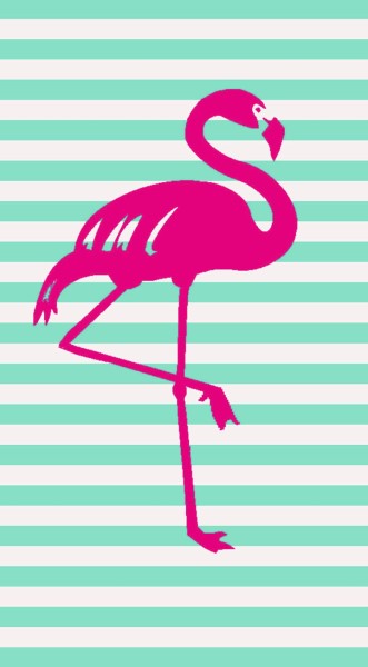 Strandtuch Saunatuch Liegetuch 90x165 Flamingo Streifen grün weiß pink 3139