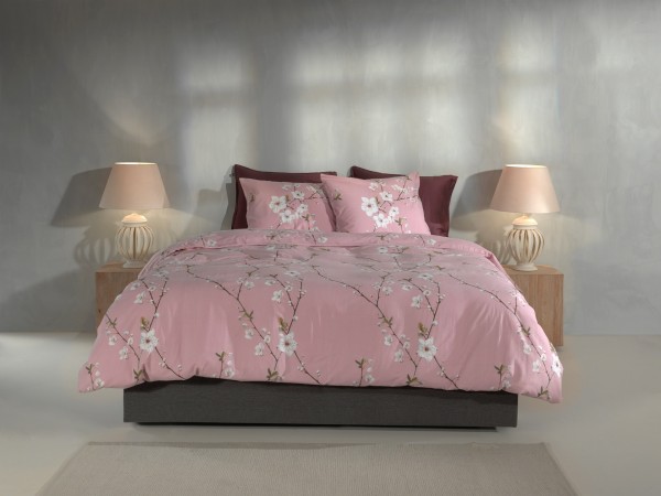 Zo! Home Flanell Bettwäsche 155x220 cm Rossa pink Blüten Blumen rosa weiß