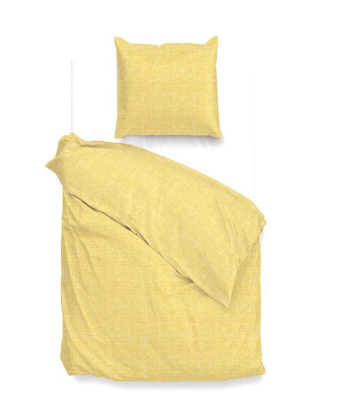 Zo! Home Cotton Bettwäsche 155x220 cm Lino Aspen Yellow gelb meliert uni