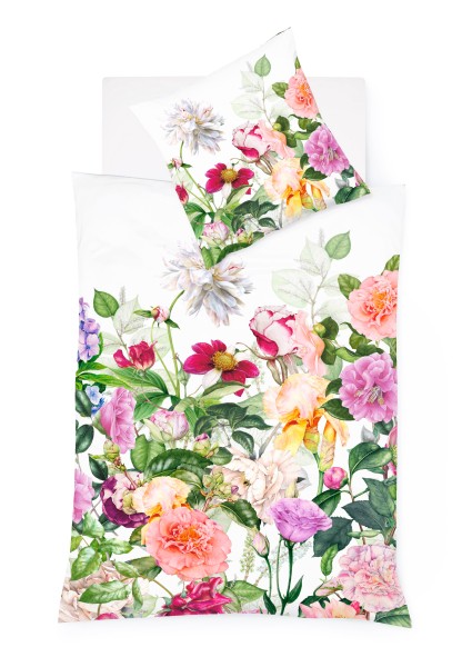 Fleuresse Mako-Satin Bettwäsche 155x220 Rosen Blütenmeer Sommer bunt 114273-09