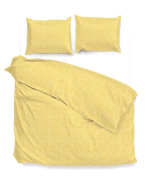 Zo! Home Cotton Bettwäsche 200x200 cm Lino Aspen Yellow gelb meliert uni